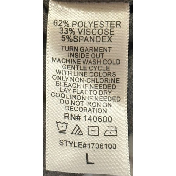 Women's Long-Sleeve Raglan Top Grey by Angel + Premium Polyester Blend Size L - Picture 5 of 9